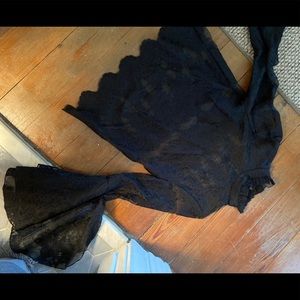 Black Lace blouse with fun sleeves!